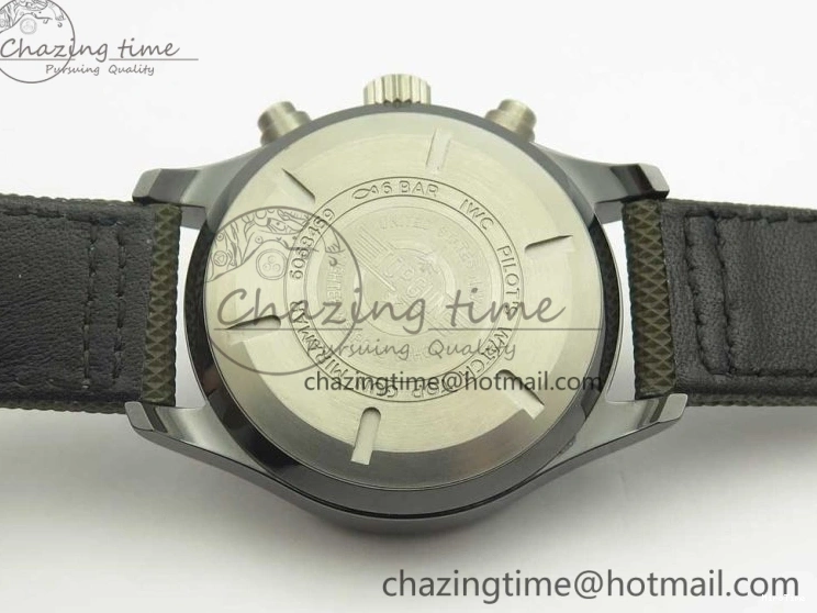 MIROTIME 0821 Classic PILOT IW389001 ZF 1:1 Best Edition Ceramic Case Green Dial on Green Nylon Strap A7750 (Function Same As Genuine) 7160